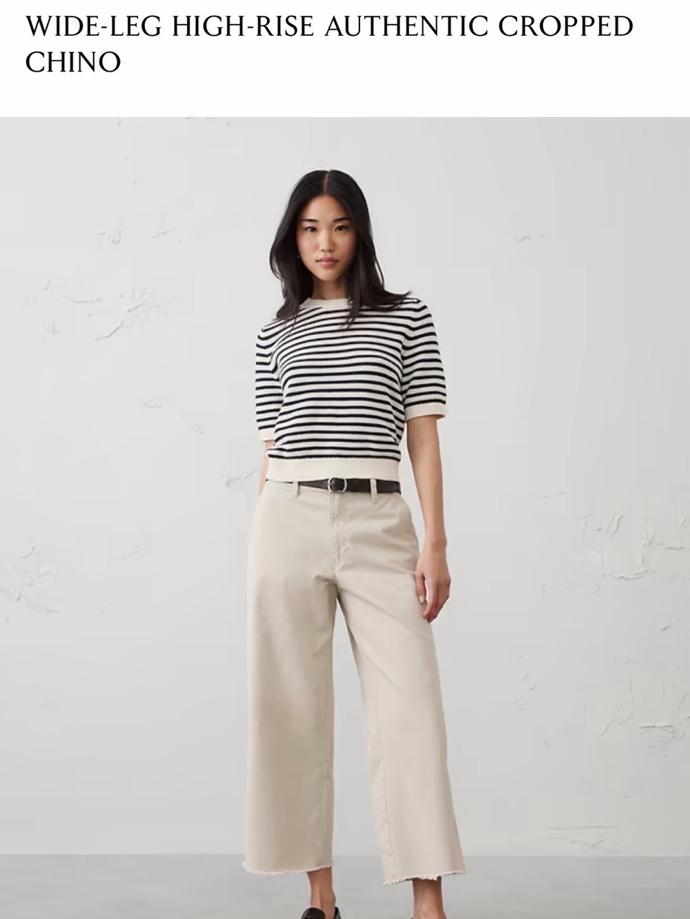 Banana Republic Wide-Leg High-Rise Cropped Jeans - Cream